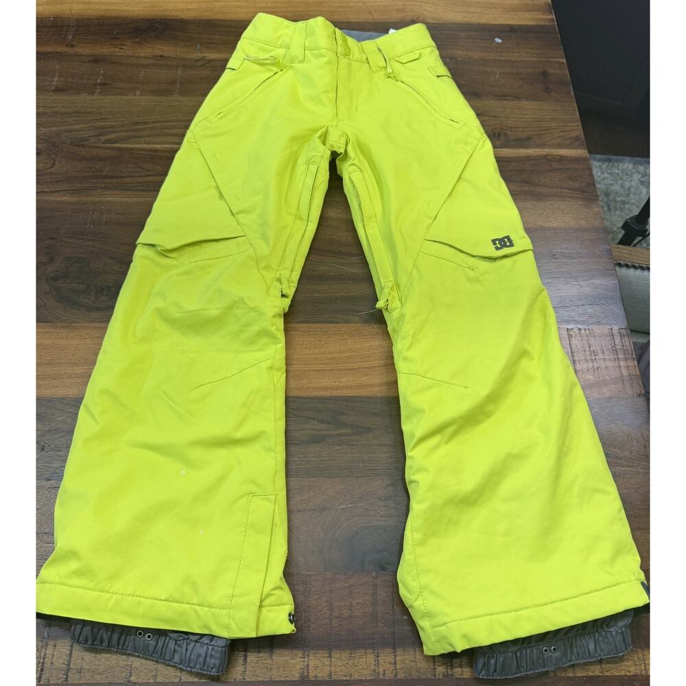 DC 10K SNOW BANSHEE SNOWBOARD PANTS LIME GREEN KIDS SMALL 8